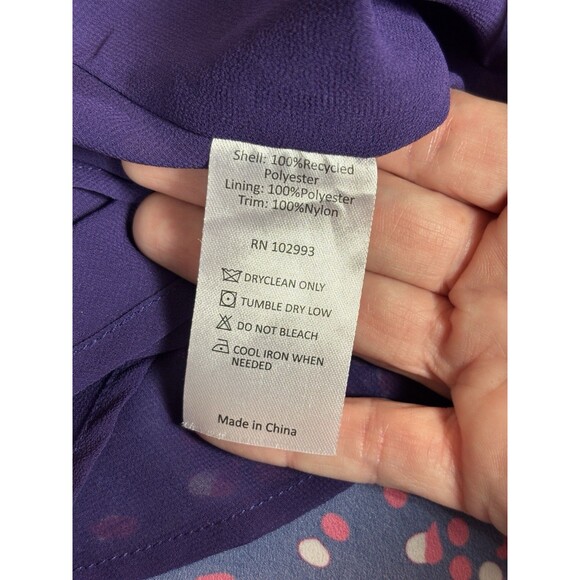 Koche Collective Slip Dress Purple Polka Dot Black Lace Size 40 US 8 - Picture 5 of 13